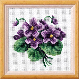 Viola Garden posies Cross Stitch Kit by Orchidea
