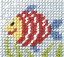 My First Embroidery mini Needlepoint kit Rainbow fish By Orchidea