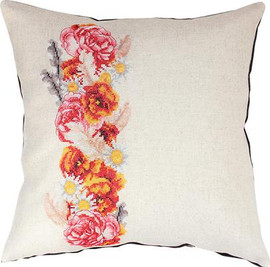 Rose and Daisy Cross Stitch Cushion Kit by Luca-s