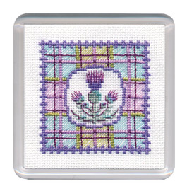 Tartan Thistles Coaster Cross Stitch Kit by Textile Heritage