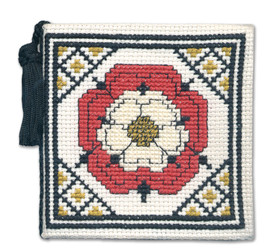 Tudor Rose Needle Case Cross Stitch Kit by Textile Heritage