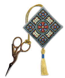 Stained Glass Window Scissor Keep Cross Stitch Kit by Textile Heritage