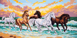 Galloping through the Waves Canvas only By Grafitec