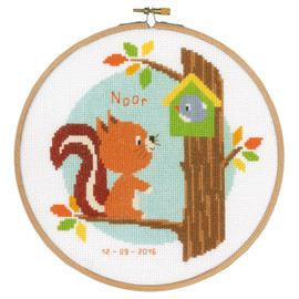 Squirrel in Tree  Cross Stitch Kit By Vervaco