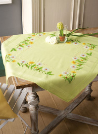 Embroidery Kit: Tablecloth: Dandelions By Vervaco