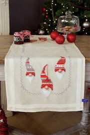 Christmas Elves Embroidery: Runner Kit By Vervaco