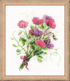 Sweet Peas  Cross Stitch Kit By Riolis