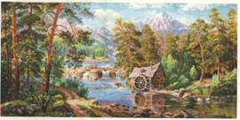 Landscape with a Watermill Cross Stitch Kit by Alisa