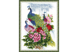 Peacocks Cross Stitch Kit by Golden Fleece