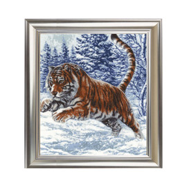 Tiger Jump Cross Stitch Kit by Golden Fleece