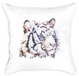 White Tiger Pillow Cross Stitch Kit By Luca S