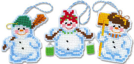 Snowman Ornaments Cross Stitch Kit By Riolis