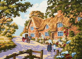 Spring Cottage Tapestry Canvas By Grafitec