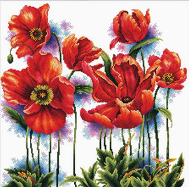 lovely Poppies No Count Cross Stitch Kit By Riolis