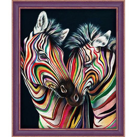 Colourful Zebras Diamond painting Kit