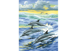 DIAMOND PAINTING KIT DOLPHINS FAMILY