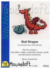 Red Dragon Cross Stitch Kit by Mouse Loft