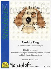 Cuddly Dog Cross Stitch Kit by Mouse Loft