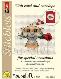 Meerkat with Rose Cross Stitch Kit by Mouse Loft