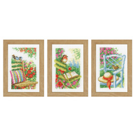 Mini Garden Chairs Cross Stitch Kit By Vervaco