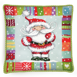 Needlepoint Kit: Cushion: Patterned Santa By Dimensions