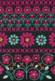 Pink Geo Flowers Half Cross Stitch Kit by DMC