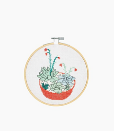 DMC Succulents Cross Stitch Kit with Hoop