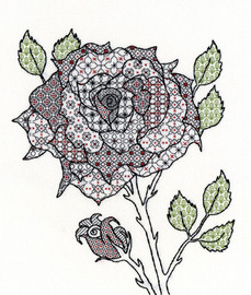 Blackwork Rose Kit By Bothy Threads