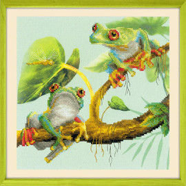 Tree Frogs Cross Stitch Kit By Riolis