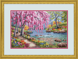 Counted Cross Stitch: Cherry Blossom Creek By Dimensions