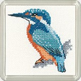 Kingfisher Coaster Cross Stitch kit By Heritage Crafts