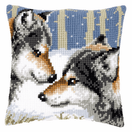 Cross Stitch Kit: Cushion: Wolves By Vervaco