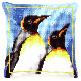 Cross Stitch Kit: Cushion: King Penguins By Vervaco