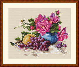 Still Life with Grape Cross Stitch Kit By Merejka