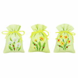 Counted Cross Stitch: Pot-Pourri Bag: Dandelions (Set of 3) By Vervaco