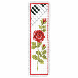 Counted Cross Stitch Kit: Bookmark: Rose & Piano By Vervaco