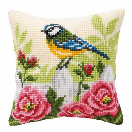 Blue Tit Cushion Cross Stitch Kit By Vervaco