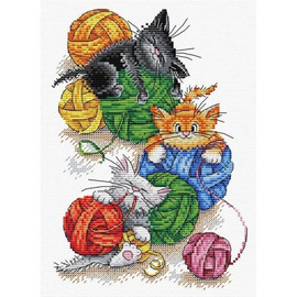 Mischievous Friends Cross Stitch Kit by MP Studia