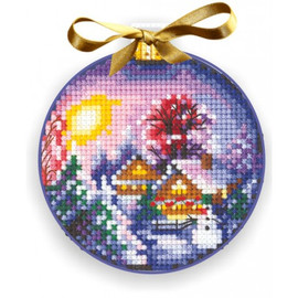 CHRISTMAS BALLS WINTER LANDSCAPE-Cross stitch kit by Andriana