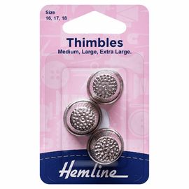 Thimble: Metal: 3 Assorted Sizes