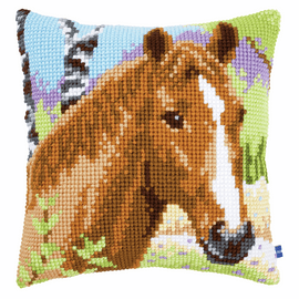 Cross Stitch Cushion Kit: Brown Mare By Vervaco