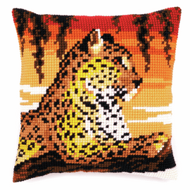 Cross Stitch Kit: Cushion: Leopard By Vervaco