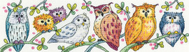 Owls on parade Cross Stitch Kit by Heritage