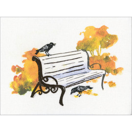 Park Bench Stamped design cross stitch kit by RTO