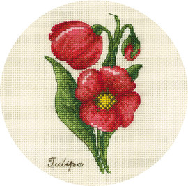 Small Bunch of Tulips Counted Cross Stitch Kit by Panna