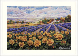 Fields of Lavender and Sun Counted Cross Stitch Kit by Merejka