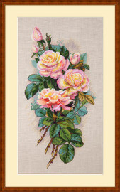 Vintage Roses on Aida Counted Cross Stitch Kit By Merejka