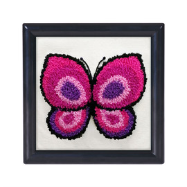 Pink Butterfly Punch Needle Kit by Needleart World