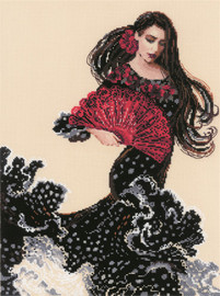 Dancer with a Fan Counted Cross Stitch Kit by Riolis