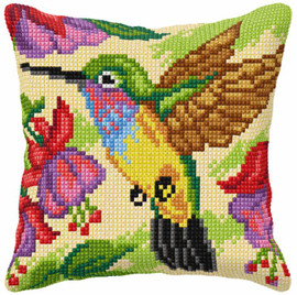 Yellow Humming Bird Large Cushion Chunky Cross Stitch Kit by Orchidea